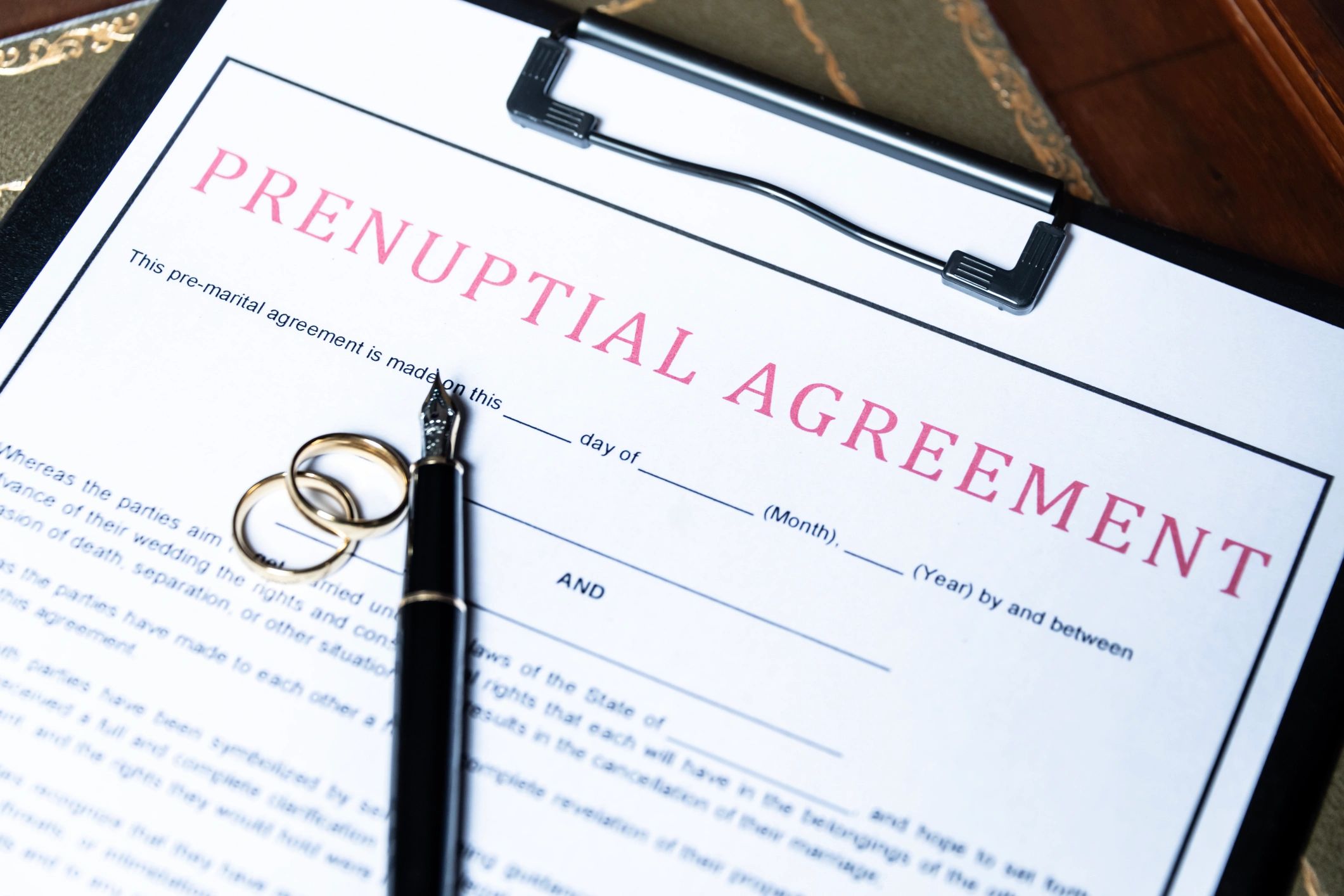legal documents signing marriage prenuptial agreement